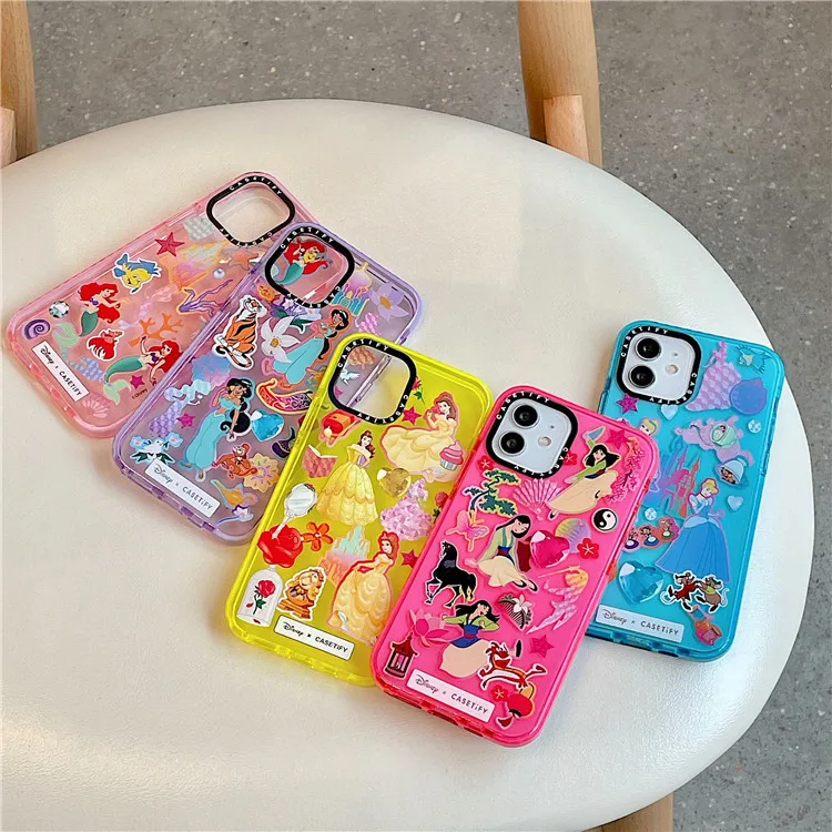 

Disney INS Style Western Princess Clear Color Silicon Phone Case For iPhone 7 8 Plus XR Xs Max 11 12 13 Mini 13 Pro Max Case