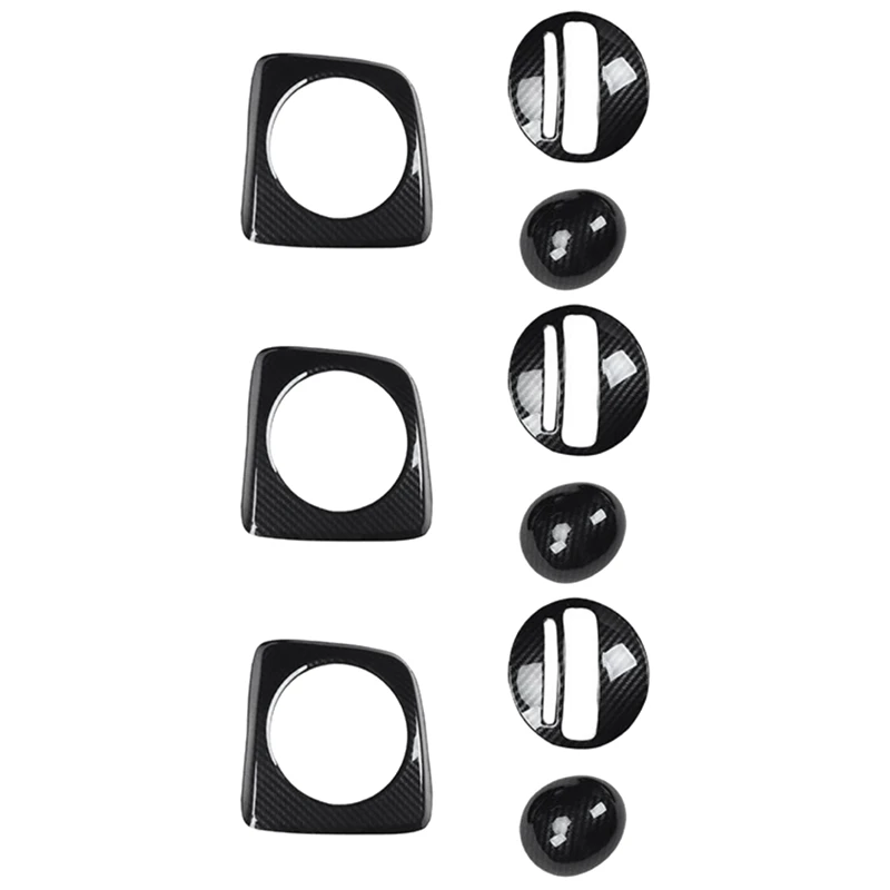 

9Pcs AT Car Carbon Fiber Gear Shift Panel Cover Frame Trim RHD For Honda Civic 2006-2011 RHD