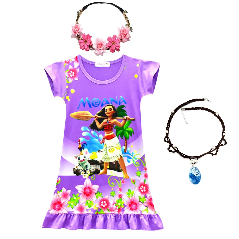

Kids Dress for Girls Moana Dress Pajamas Nightgowns Sleepwear Princess Dress Toddler Clothes Children Vaiana Home Wear Costumes