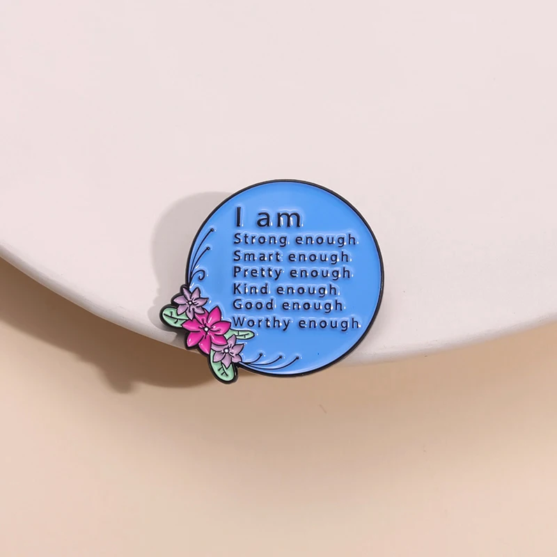 Тисненые Значки Я Достой Индивидуальные Броши Сделай Сам Позитивные Украшения