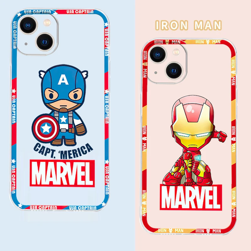 

Прозрачный чехол для телефона с комиксами Marvel для iPhone 14 Pro Max 13 11 12 Pro Max 13 12 Mini X XR XS MAX SE 2020 7 8 6S Plus