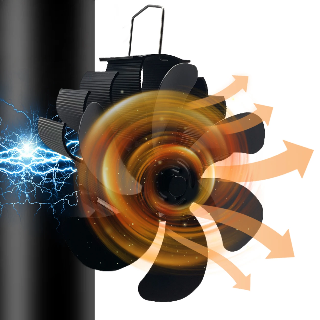 

Магнитная фотография, вентилятор для плиты без электричества, тихий курильщик с 6 лопастями, вентилятор для труб