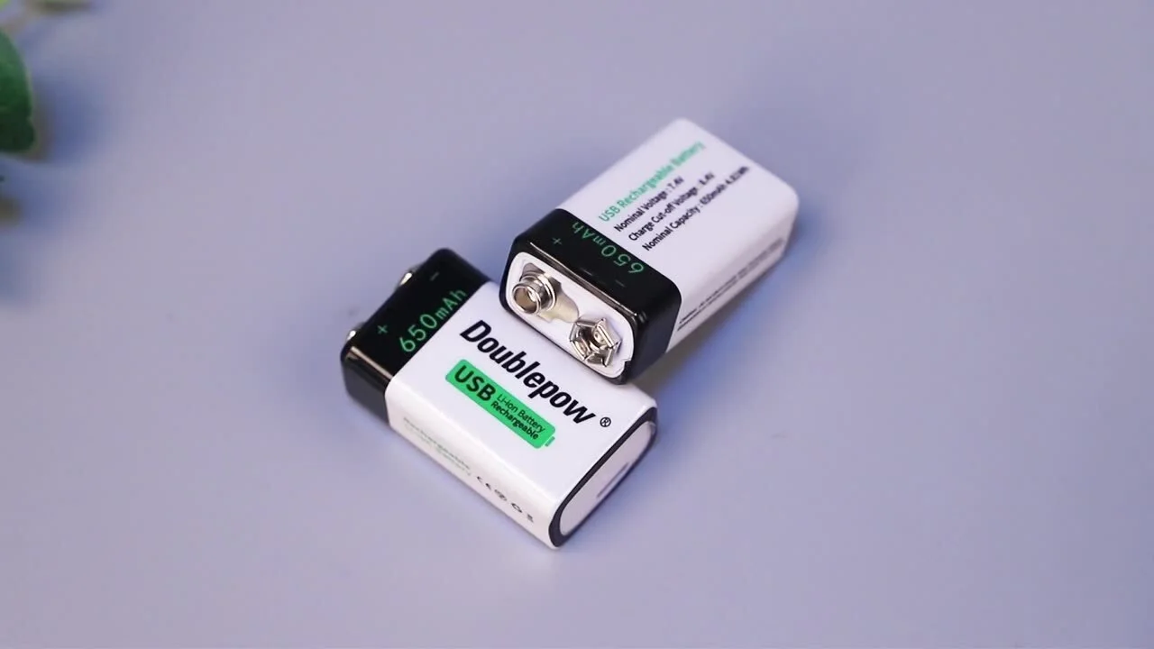 

Battery High power USB 9v 650mAh battery replacement for 9 volt 6f22 lithium battery