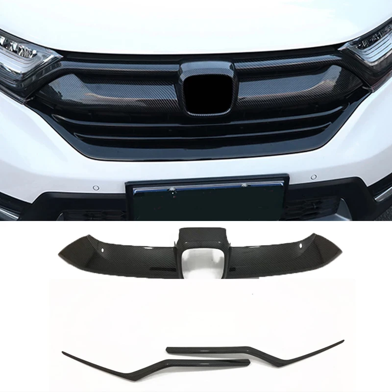 

For Honda CRV CR-V 2017 2018 2019 Front Hood Bonnet Grille Grills Car Styling Logo Frame Decoration Center Cover Trim Stickers
