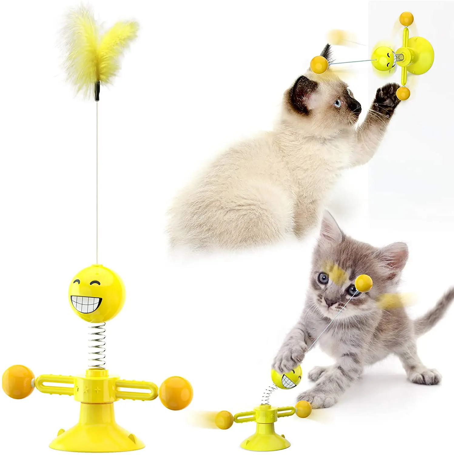 

Funny Turntable Teasing Interactive Cat Toys for Indoor Cat Windmill Toy Funny Massage Rotatable Teeth Cleaning Pet Products