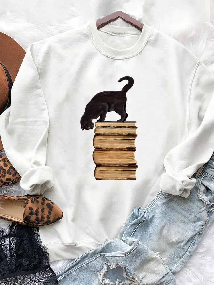 

Женский свитшот с принтом в виде книжки, с принтом