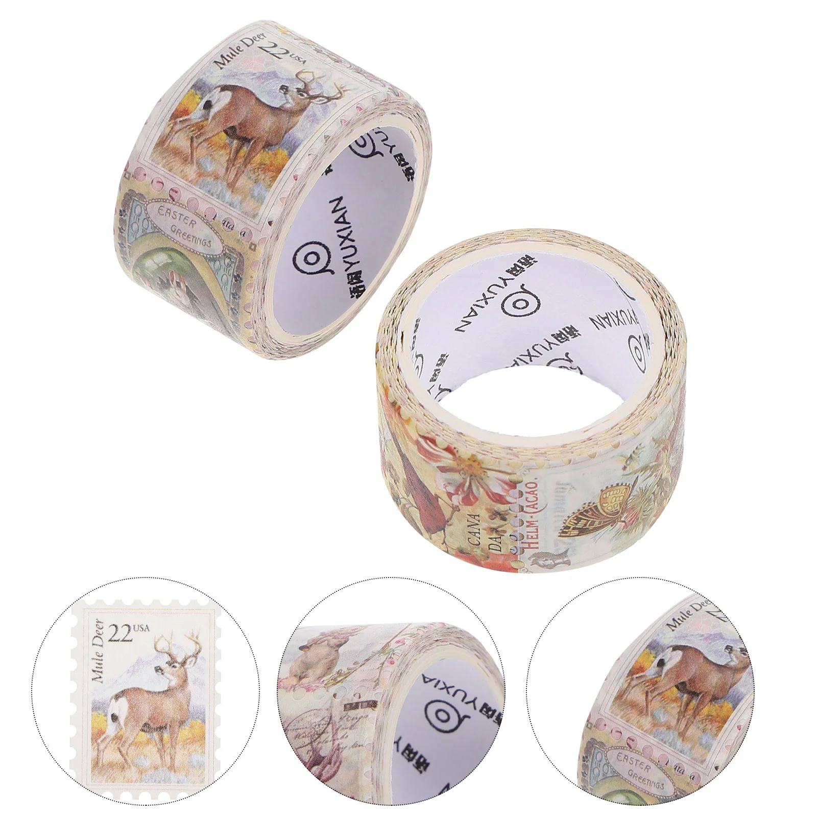 

Stamps Washi Tape Vintage Stickers DIY Decorative Notebook Decors Tapes Retro Decoration Craft Decals Mushrooms