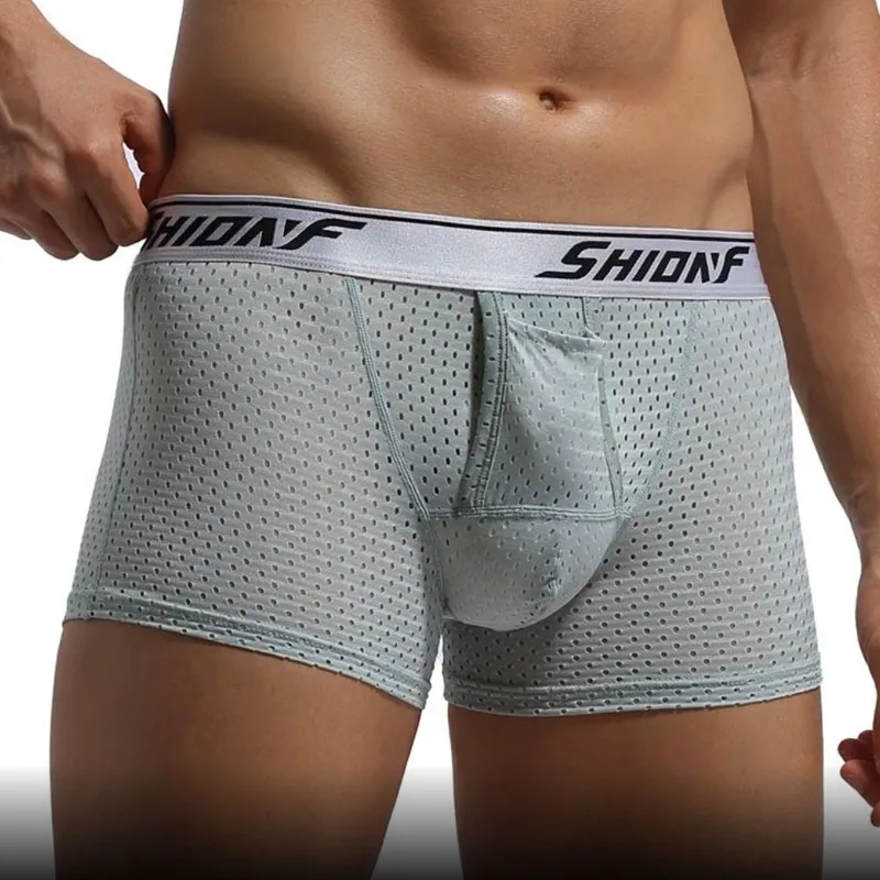 3PCS Mesh Hole Men Underwear Boxer for Man Underwear Man Panties BoxerShorts Homme Breathable Summer Plus Size Sexy Comfort