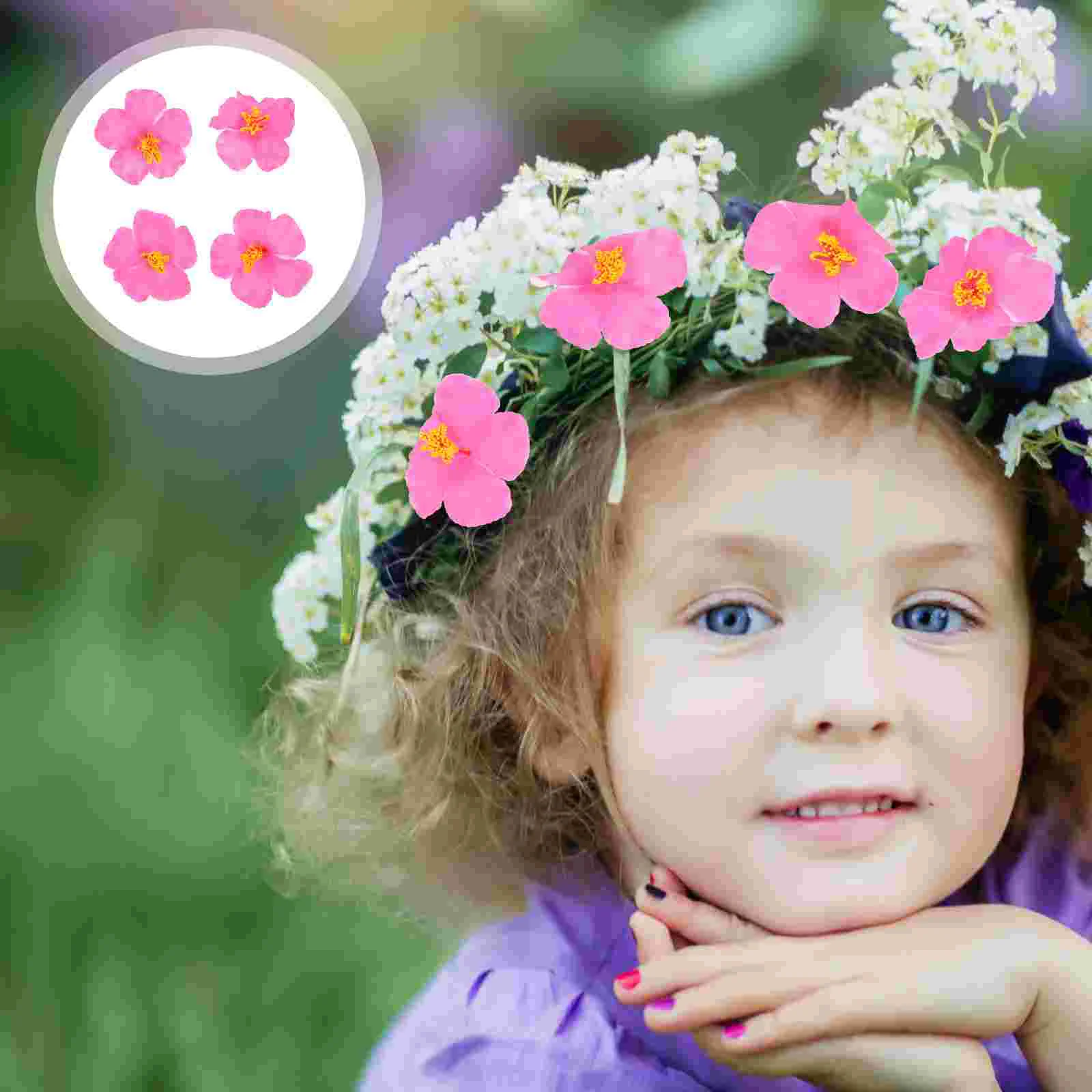 

20 PCS Fake Hibiscus Petal Hawaii Ornament Tropical Jungle Party Tabletop Decoration Diy Wreath Fake Flower Artificial Wreath