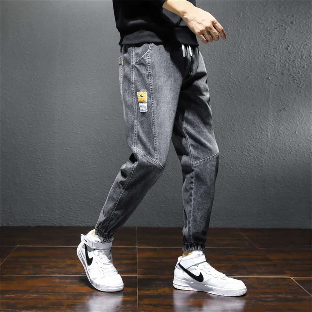 Winter Warm Jeans Men Fleece Lined Jeans Harem Pants Thicken Elastic Loose Fit Grey Pants Male Brand Plus Velvet 5XL jeans men