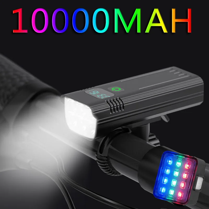 

5000Lumens 8T6 Bike Light USB 10000MAH Rechargeable Powerful LED Bicycle Light Headlight MTB Flashlight Front Lamp as power bank