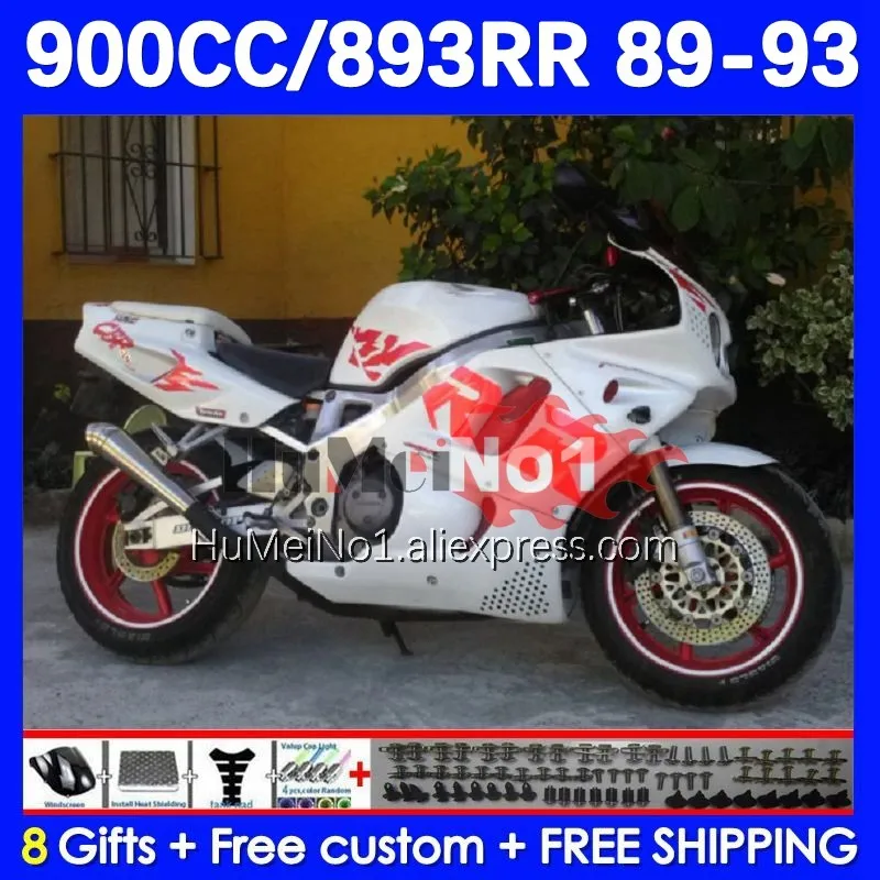 

Корпус обтекателя Для HONDA CBR893RR CBR 893RR 97No.107 CBR900, белый глянец CBR893 RR 1989 1990 1991 1992 CBR900RR 89 90 91 92 93