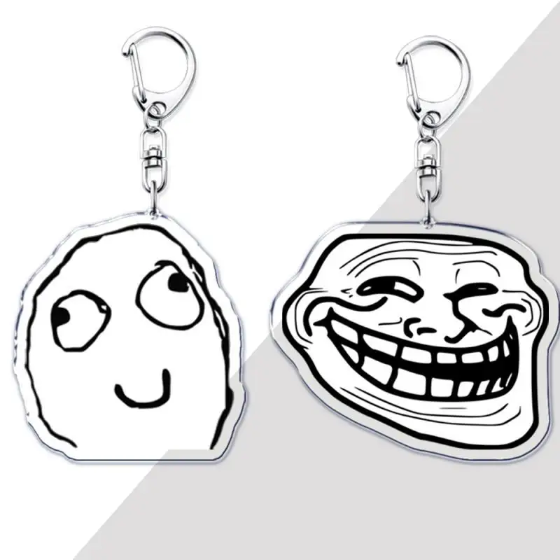 Фото No Me Gusta Rage Face ForeverAlone кулон брелок забавный тролль лицо брелок для аксессуаров сумка кольцо брелок ювелирные изделия фанаты подарки №3