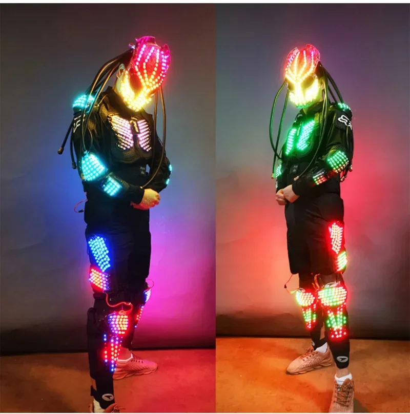 Броня Робот Танец Хэллоуин Косплей Аниме Ночной Клуб Бар Шоу Светящийся Костюм