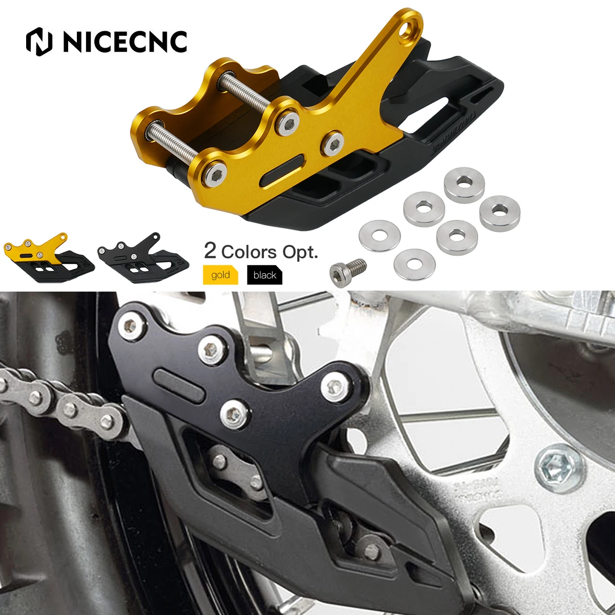 

NiceCNC Chain Guide Guard Protector Cover For Suzuki RM125 RM250 RMZ250 RMZ450 RM-Z RMX450Z DRZ400S DRZ400SM DR-Z Motorcycle