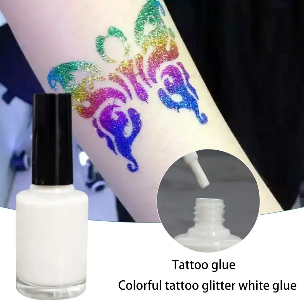 

1Pc Clear One-time Glitter Powder Tattoo White Gel Flash Powder Tattoo Glue Long Lasting Body Art Paint Waterproof Excellently