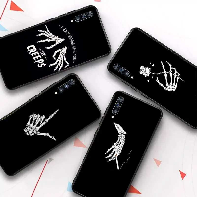 

Skeleton Gesture Art Phone Case for Samsung Galaxy A 51 30s a71 Soft Silicone Cover for A21s A70 10 A30 Capa