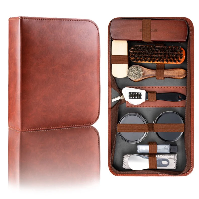 Набор Щеток Из Конского Волоса Для Ухода За Обувью Инструментов Чистки Древесины