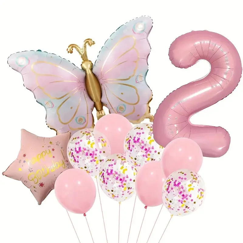 Розовые воздушные шары-бабочки MOONBIFFY