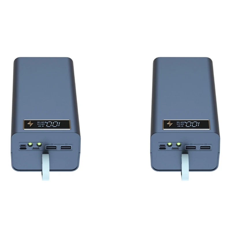 

2Pcs 21X18650 Battery Case Welding Free Power Bank Case T21 With Light 18650 Battery Charge Box Detachable DIY Shell