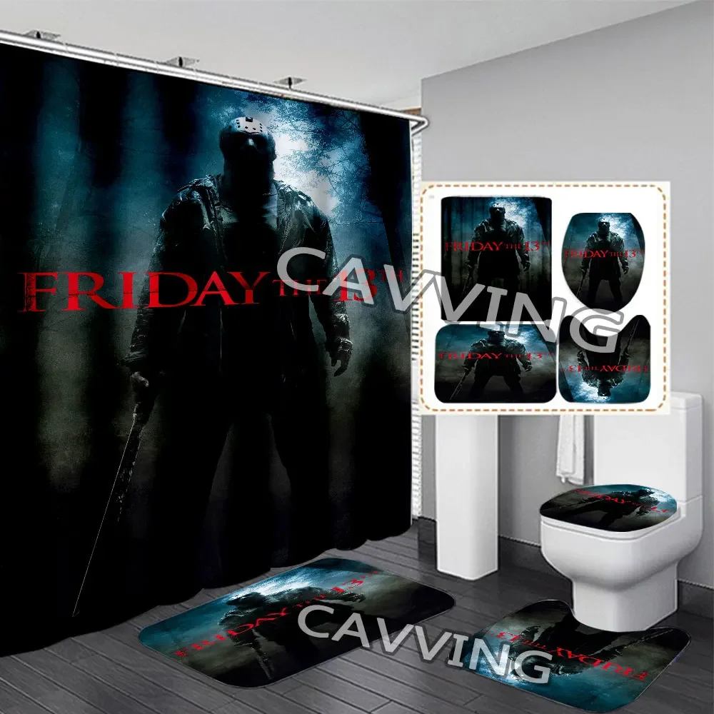 Водонепроницаемая занавеска для душа с 3D рисунком в пятницу 13-го числа