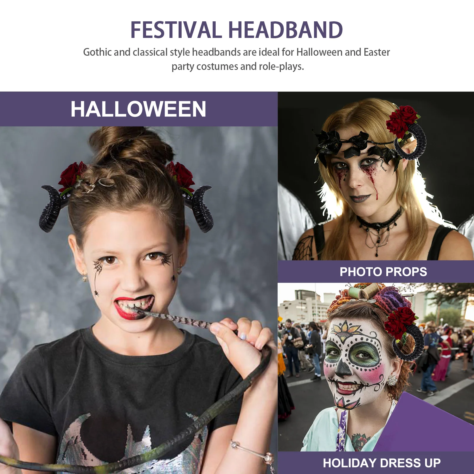 Заколка для волос с когтями белые рога косплея ювелирные изделия повязка на