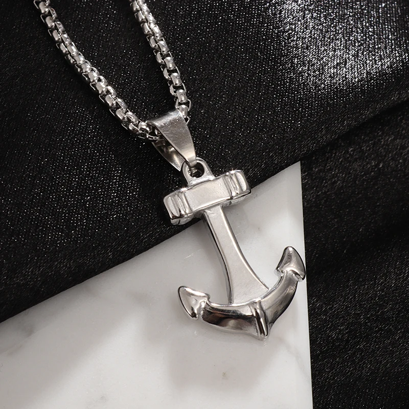 

Stainless Steel New Anchor Pendant Hip Hop Versatile Fashion Necklace Personalized Men and Women Couples Jewelry Gift