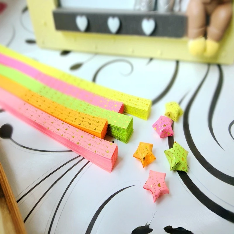 50 листов золотые флуоресцентные ленты для оригами складная бумага цветные