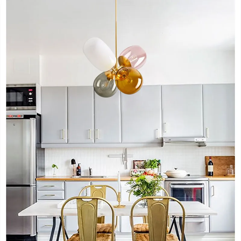 

Nordic Colorful Balloon Glass LED Pendant Lights Lovely Children Room Bedroom Dining Room Hanging Lamps Lighting Luminaire Decor