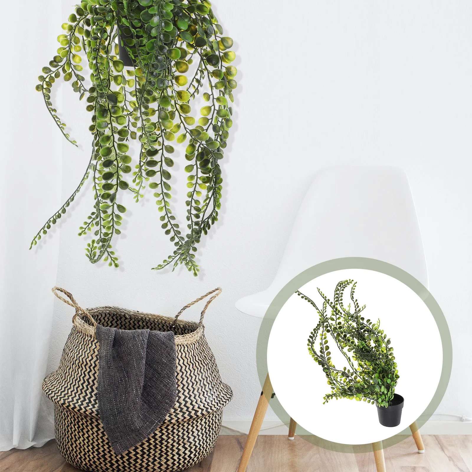 

Artificial Fake Pottedfaux Greenery Leaf Green Hanging Tableivy Mini Foliage Garland Eucalyptus String Ofpea Wall Fence Bonsai