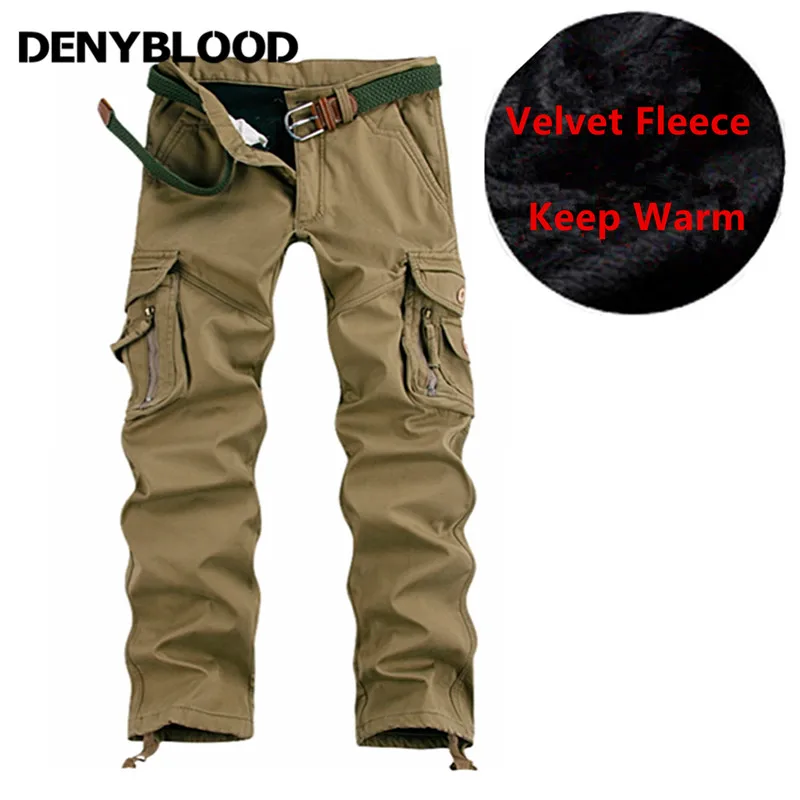 

Denyblood Jeans Mens 2022 Autumn And Winter Military Fleece Stone Washed Twill Cargo Pants Casual Pants 16