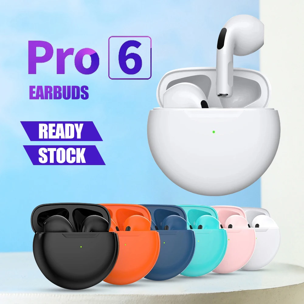 

Original Pro 6 TWS Wireless Earphones Bluetooth Headphones Fone Bluetooth Earbuds Sports Headset With Mic Pod Earpieces Pro6 TWS