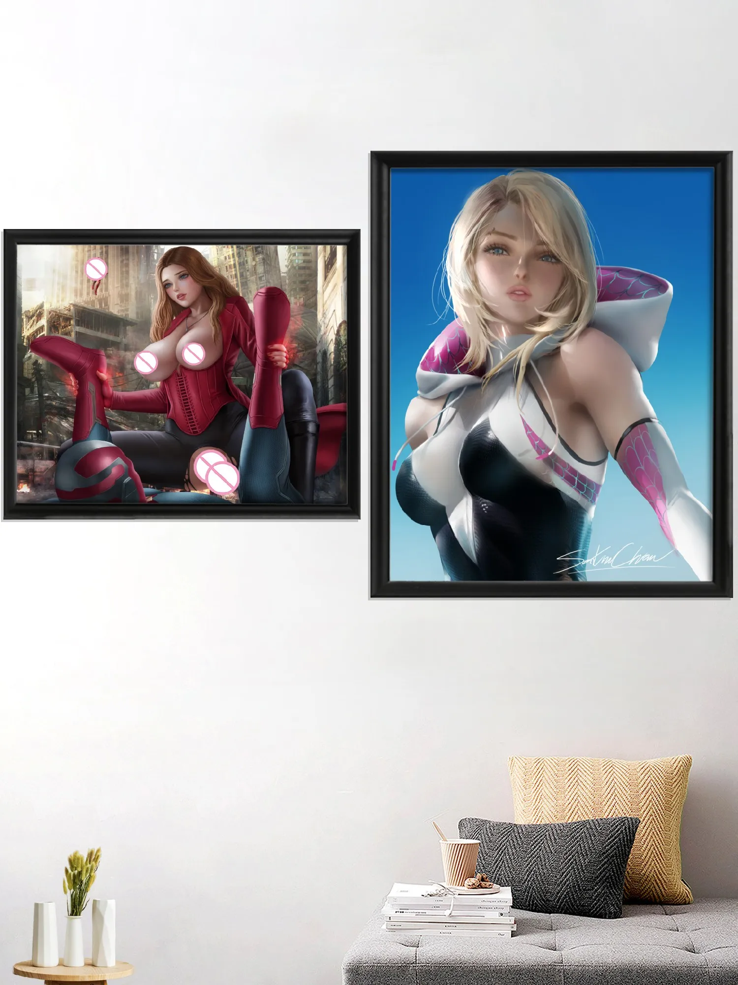 

Sexy Nude Girl Psylocke Scarlet Witch Anime Cartoon Art-Poster Picture Prints Custom Wall Decor Living-Bedroom Decoration Silk