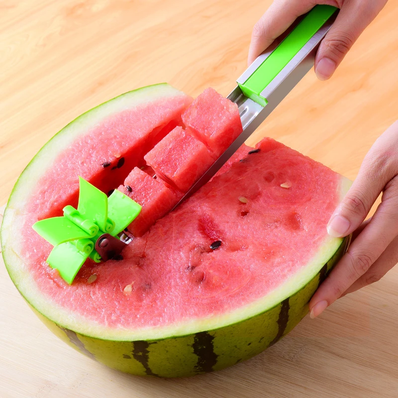 

Watermelon Cutter Windmill Design Cut Quickly Watermelon Salad Fruit Slicer Cutter Tool Washable Kitchen Gadgets Stainless Steel