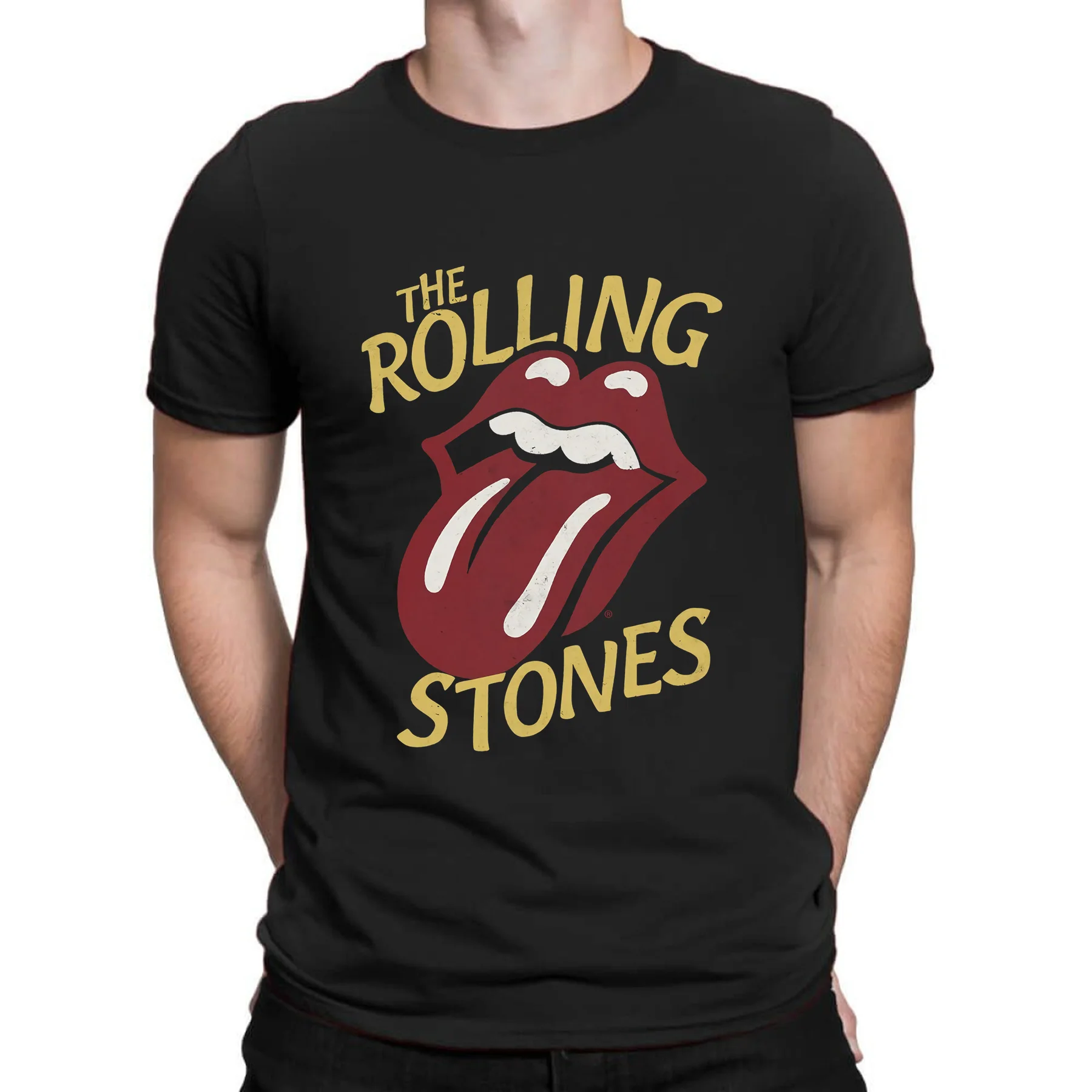 

2023 Hot Sale Summer 100% Cotton Vintage Type Tongue The Rolling Stones T Shirt Men Short Sleeves Hip Hop Streetwear T-shirt