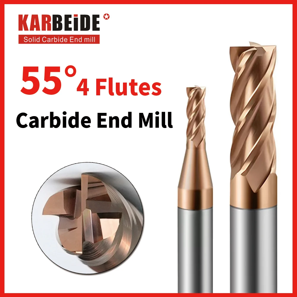 

Карбидные квадратные концевые фрезы KARBEIDE с 4 канавками с покрытием TiSiN для фрезерования легированной стали, закаленной стали, металла и т. д.