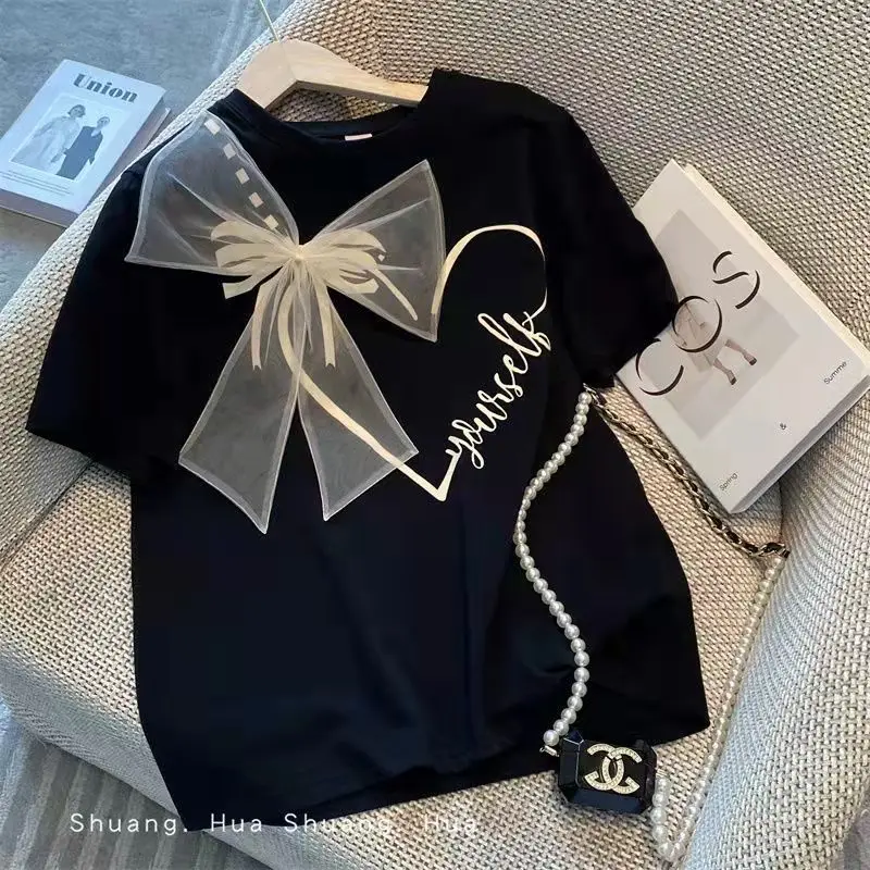 Модные женские элегантные рубашки винтажные летние футболки блузка топ с бантом