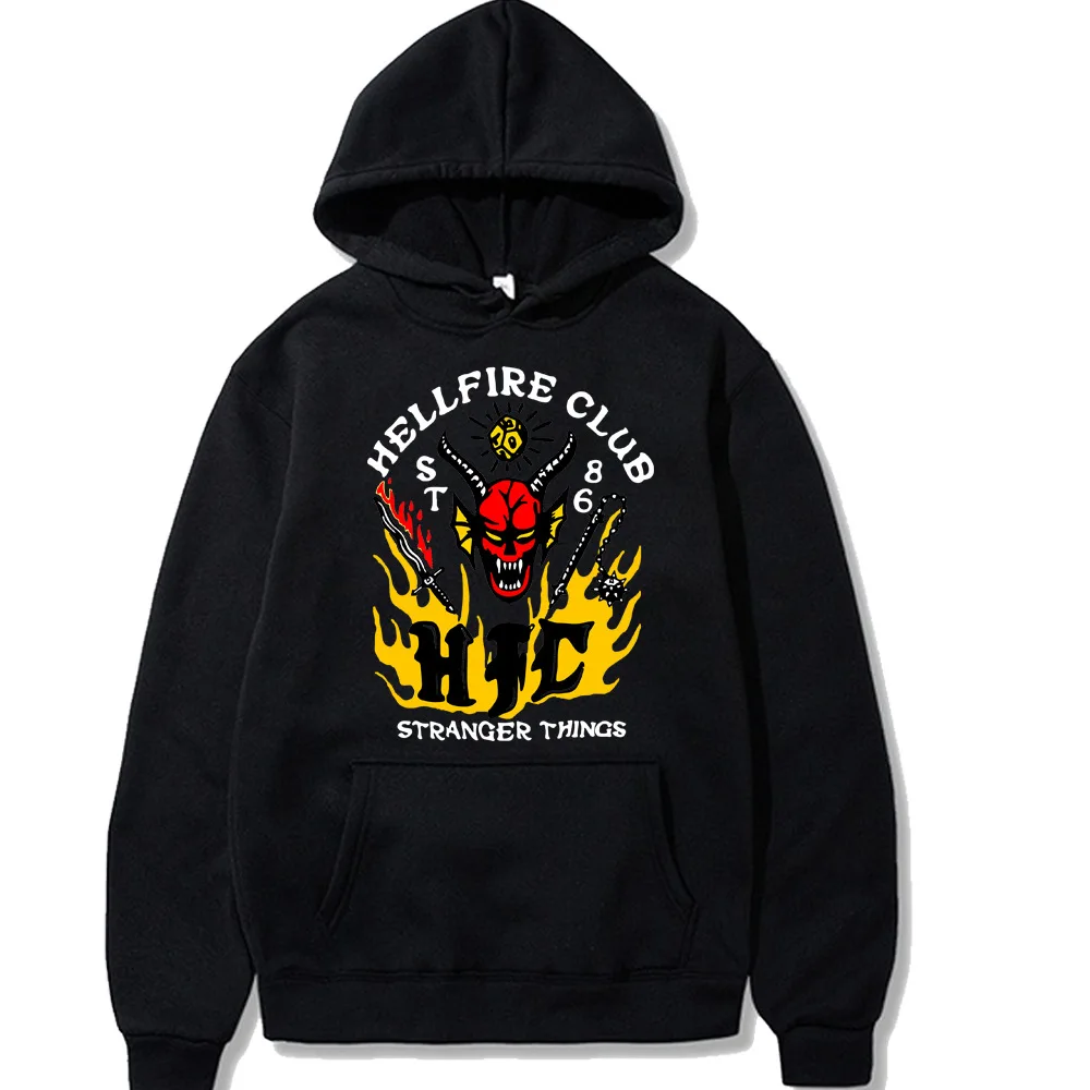 

Stranger Things 4 Hellfire Club Print Hoodies Sweatshirts Funny Cosplay Graphic Hoodie Fashion Casual Pullovers Hoody Oversized