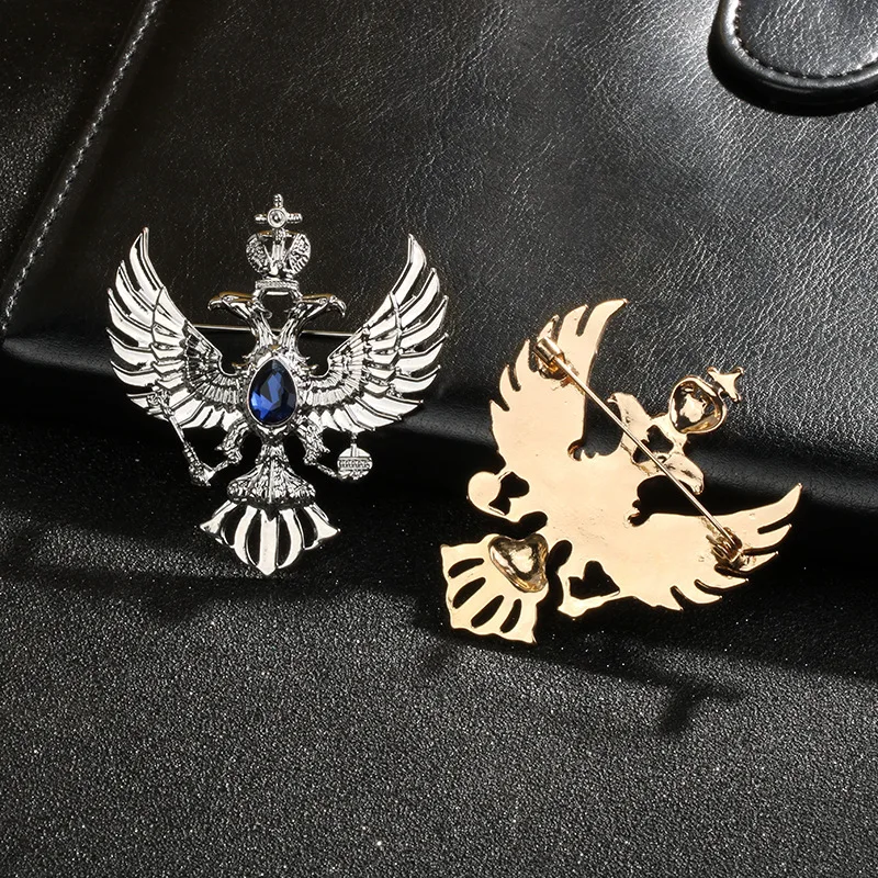 Neue Vintage Kristall Adler Broschen Crown männer Anzug Mantel Abzeichen Corsage Kragen Pin Brosche Schmuck Luxus Kleidung Zubehör – Detail 6