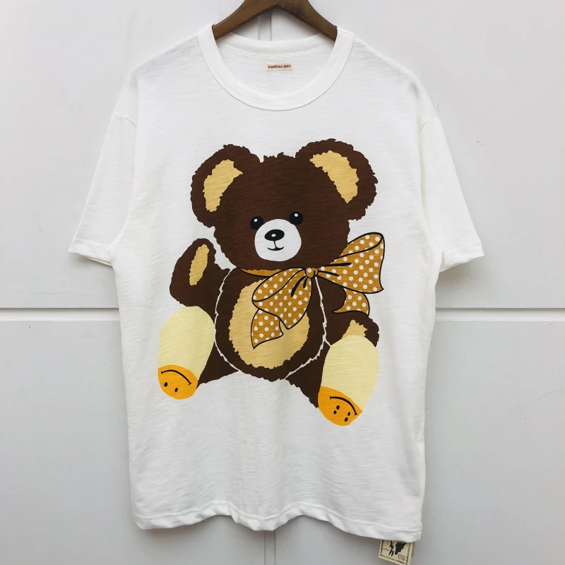 

New Arrival High Men Fashion T Shirts KAPITAL Bow Bear T-Shirt Hip Hop Skateboard Street Cotton T-Shirts Tee Top #N311