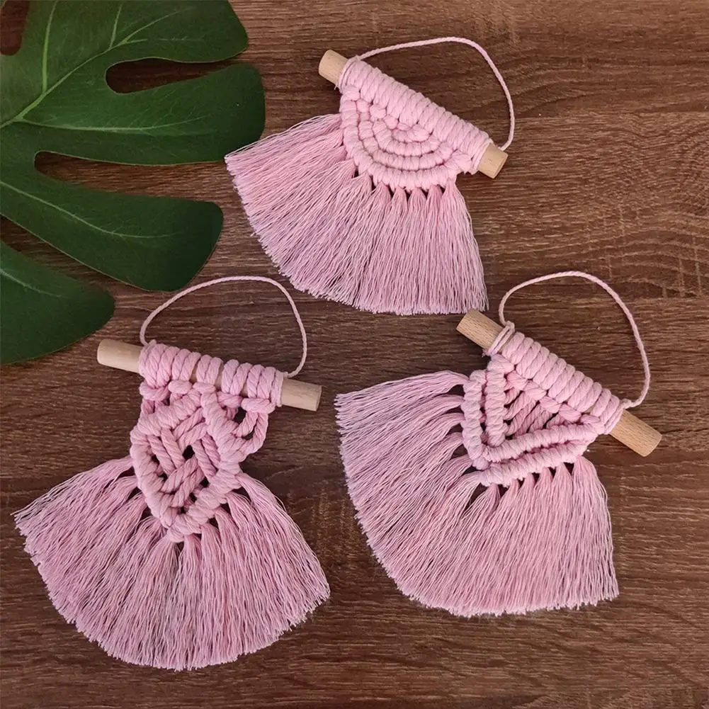 

Bohemia Handwoven Macrame Tapestry With Tassels Bedroom Living Decorations Farmhouse Hanging Accessories Decoration Room C6x2