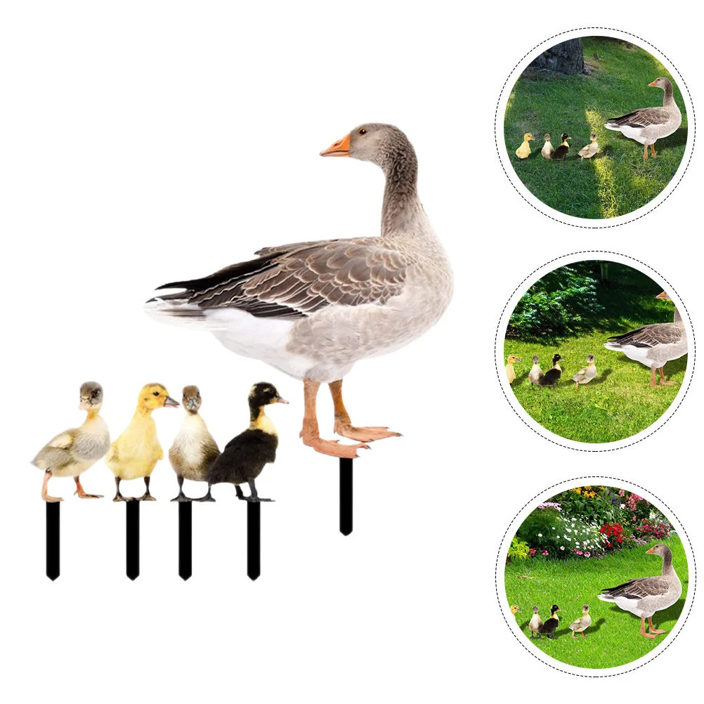 

Outdoor Sign Garden Stake Accessory Simulation Duck Insert Decorate Decoration Lawn Ornament Acrylic Yard Silhouette