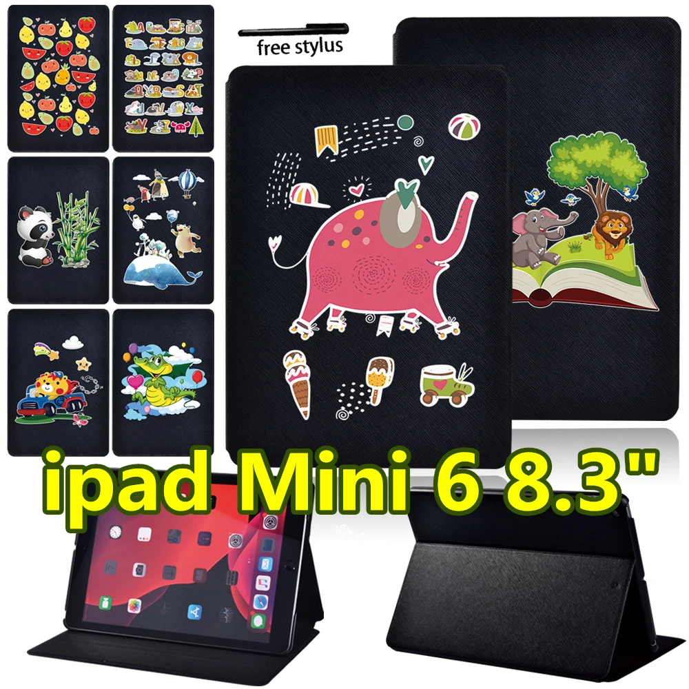 

Fashion Case for Apple IPad Mini 6 8.3" 2021 A2567 A2568 A2569 Tablet Case EVA Pattern Ultra Thin Portable Leather Stand Cover