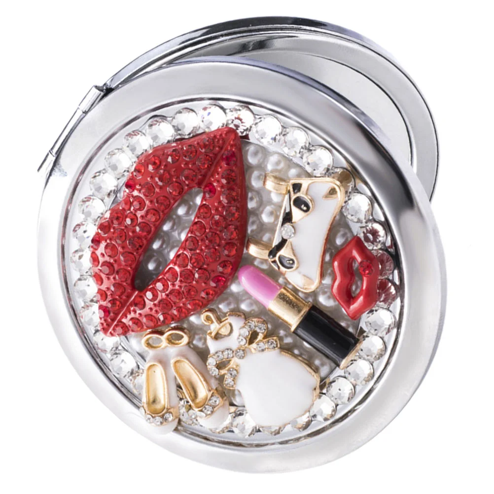 

Mirror Makeup Compact Sidedcosmetic Dual Cosmeticstravel Folding Girl Portable Purses Pocket Double Purse Vanity Handbag Round