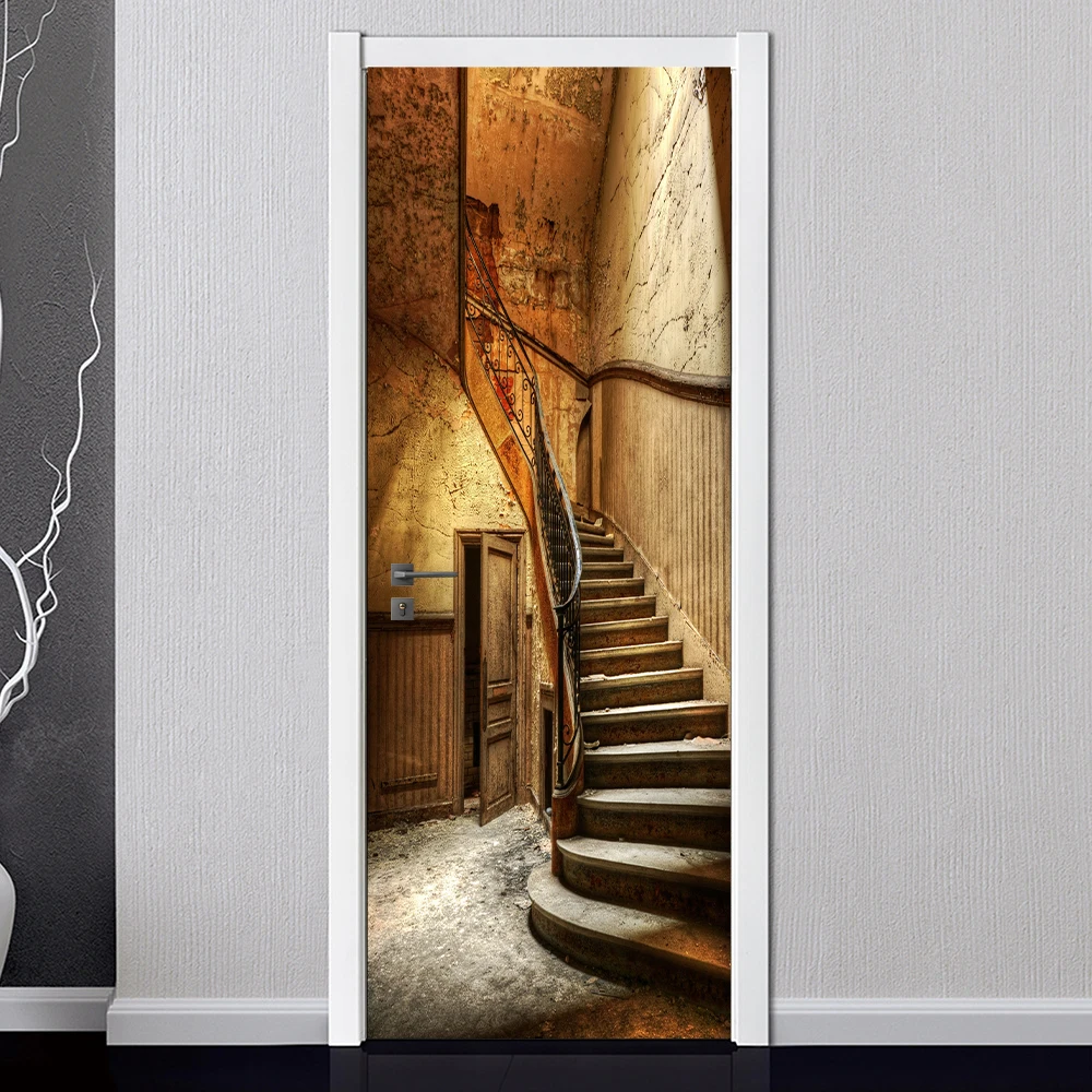 Красивые розы дверные наклейки ПВХ водонепроницаемые съемные обои натуральные