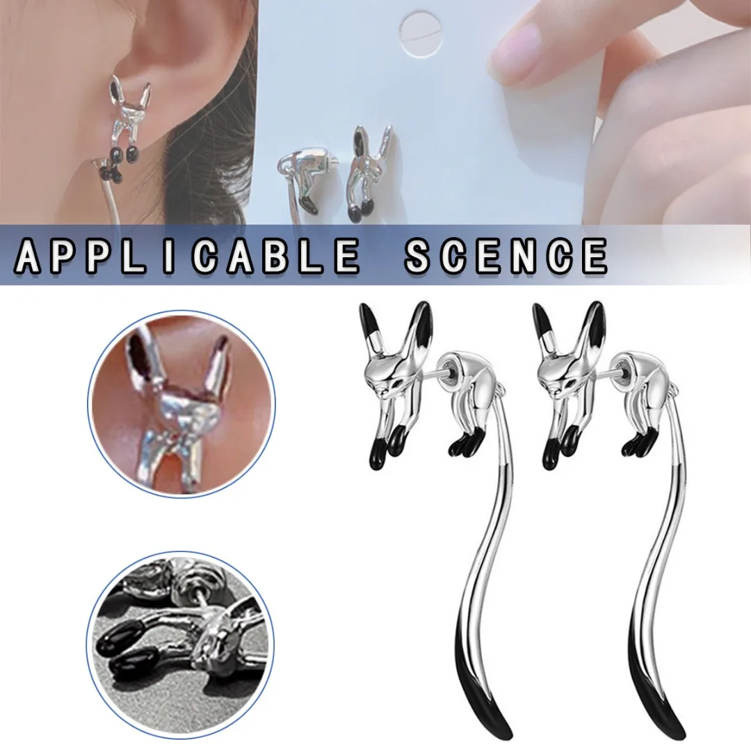 

Женские серьги-гвоздики из нержавеющей стали с длинным хвостом