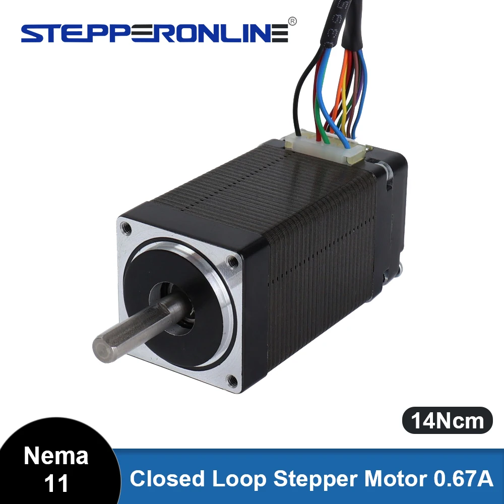 

STEPPERONLINE Nema 11 Шаговый двигатель с замкнутым контуром 14 нм, 0,67 а с магнитным кодировщиком, 5-миллиметровый вал серводвигателя, шаговый двигатель с замкнутым контуром