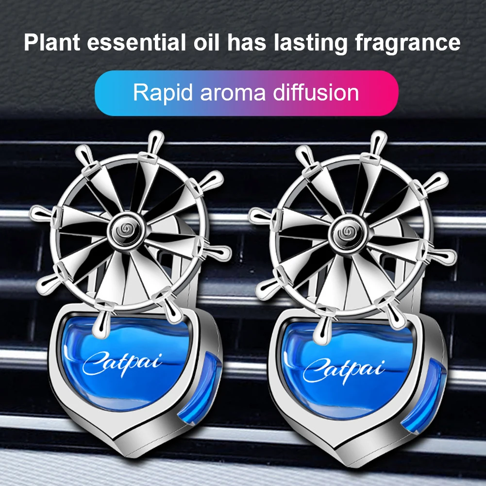 

Car Air Freshener Boat Steering Wheel Air Vent Aroma Diffuser Spinning Wheel Fragrance Air Outlet Clip Car Perfume Accessories