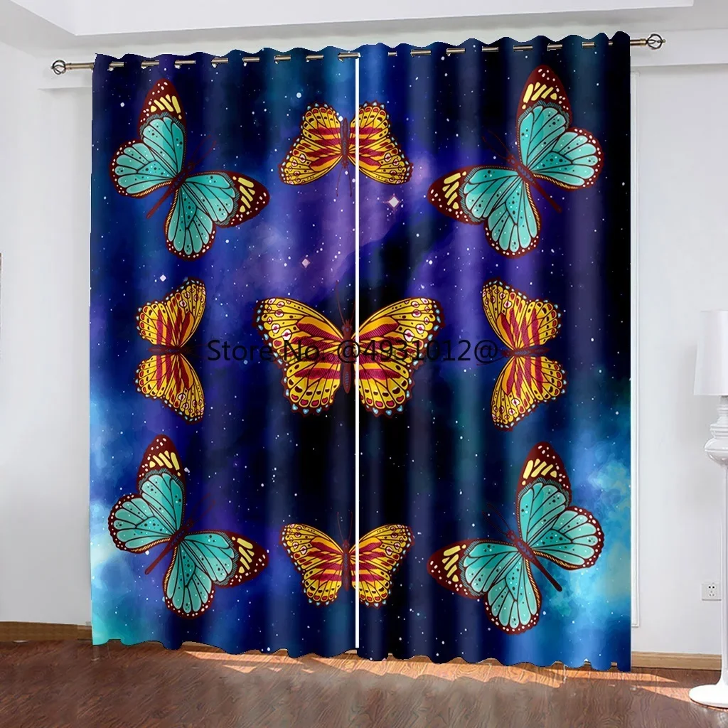

2023 современные затемняющие шторы с бабочками и цветами на окна для кухни, гостиной, спальни, декоративные шторы