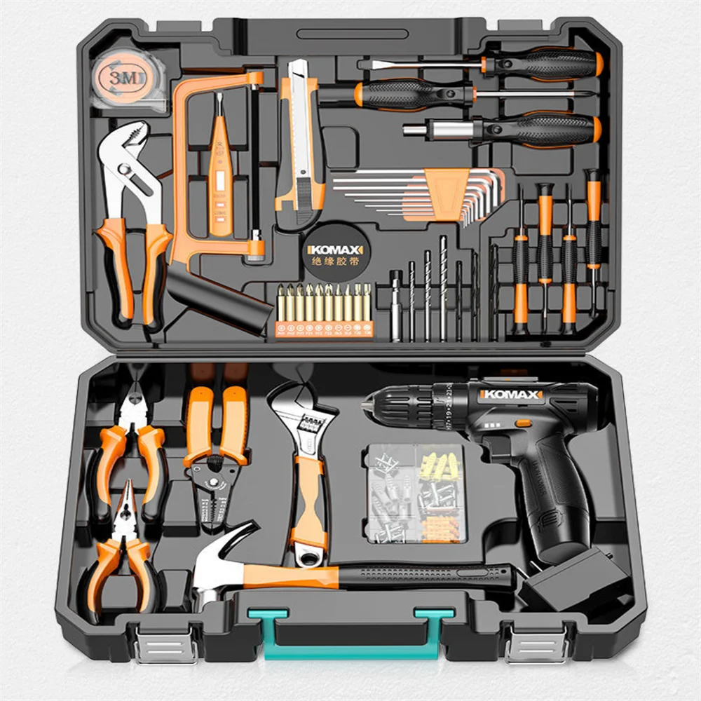 

Electric drill tool kit, electrician maintenance, electric drill, electric screwdriver, metal wall plate